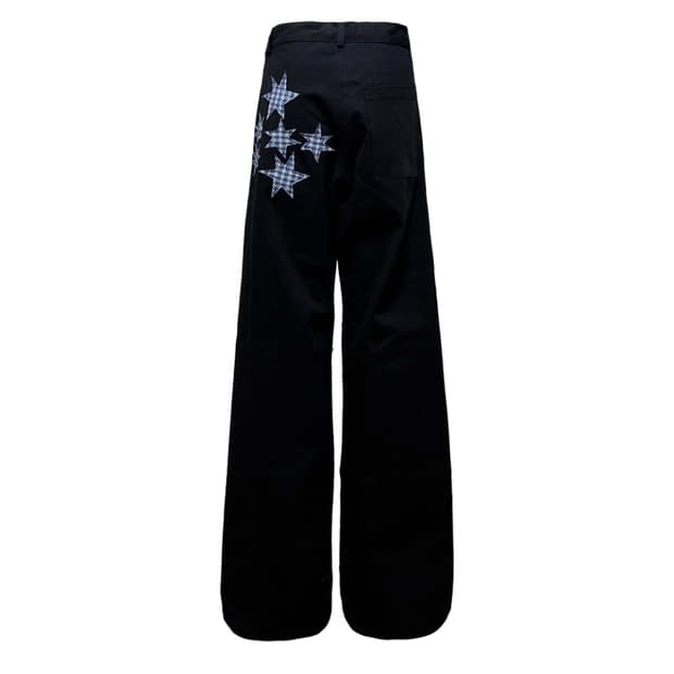 [2] 탄산마그네슘 스타 아플리케 팬츠 블랙