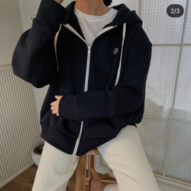 드파운드 후드집업 네이비