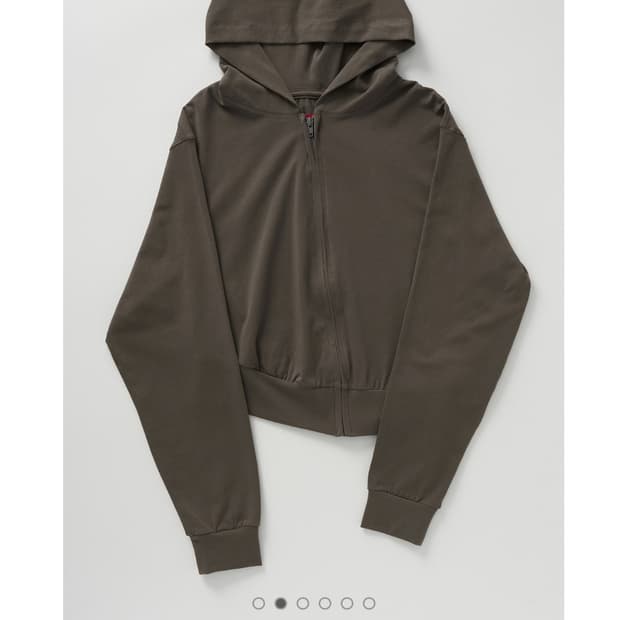 Artparment asymmetry hood zip up