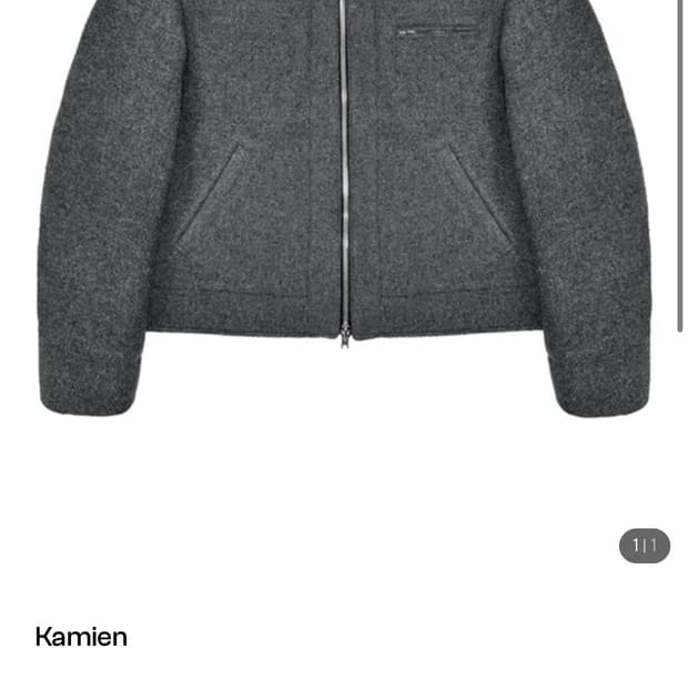 카미엔 그리드 울 자켓 그레이