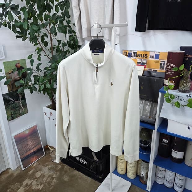 폴로랄프로렌 코튼 풀오버 하프집업 L