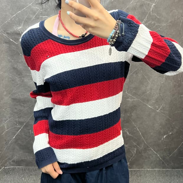 Tommy hilfiger 스트라이프 꽈베기 니트 s450