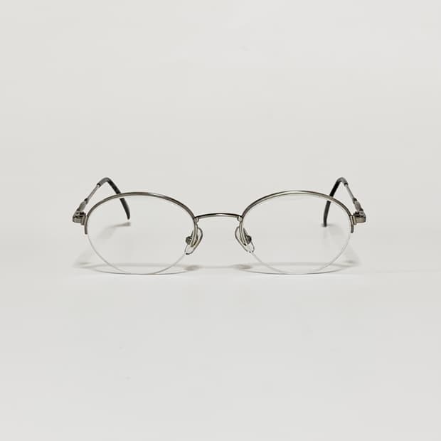 916 건메탈 하금테 안경 라운드 메탈 브로우라인 90년대 데드스탁