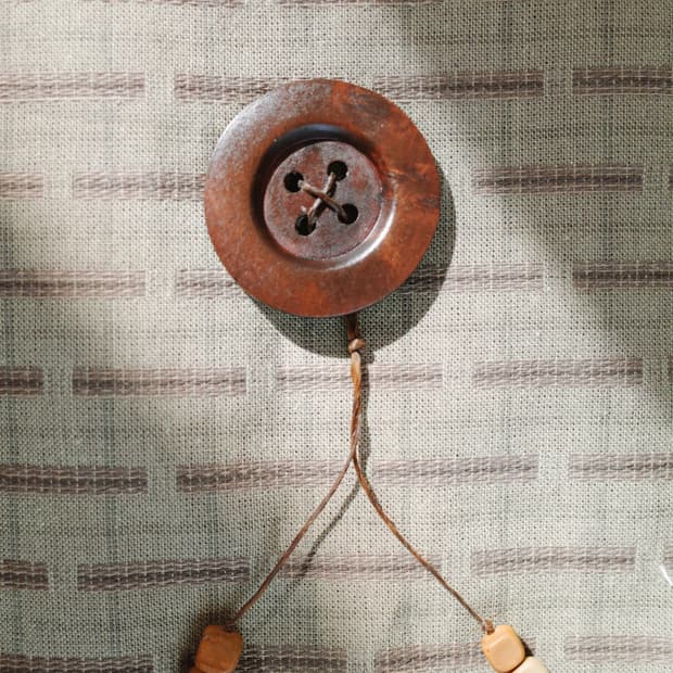 chip botton necklace 칩 단추 목걸이 핸드메이드