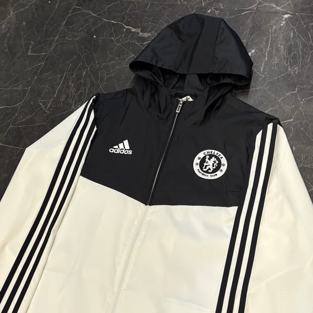 XL 아디다스 첼시 FC 화이트 블랙 배색 바람막이