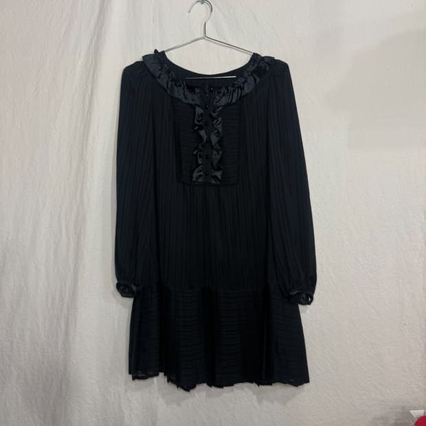 JP 러플 카라 쉬폰 원피스