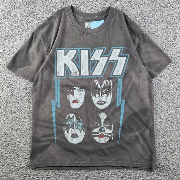 KISS 빈티지 반팔 티셔츠 다잉커스텀 ( M ) / 12924