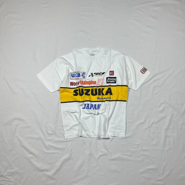 90‘s 베네통포뮬러1 suzuka 프린트 반팔티