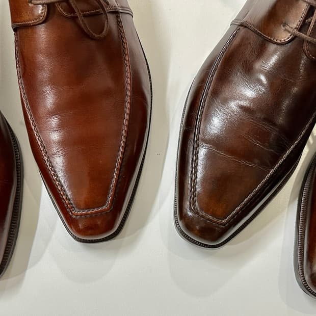 벨루티 브라운 카프스킨 레더 슈즈 8.5