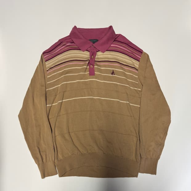 빈폴 Beanpole 골프 스트라이프 카라 니트 L ~ XL