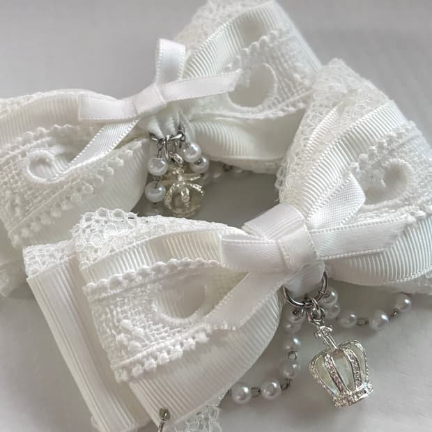 ma*rs 마즈 양산형 프릴 리본 헤어핀 로리타