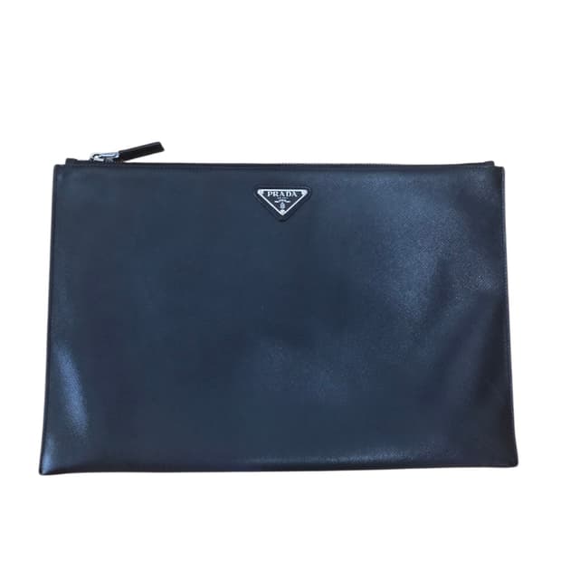 프라다 사피아노 레더 클러치 백