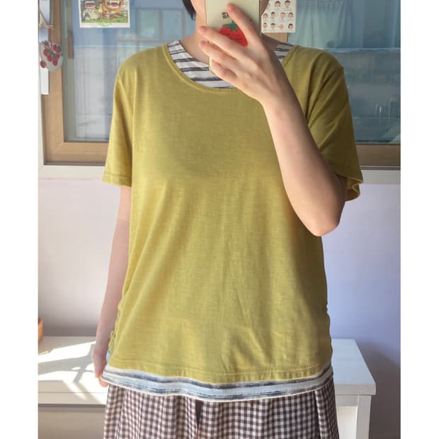 올리브 레이어드 반팔