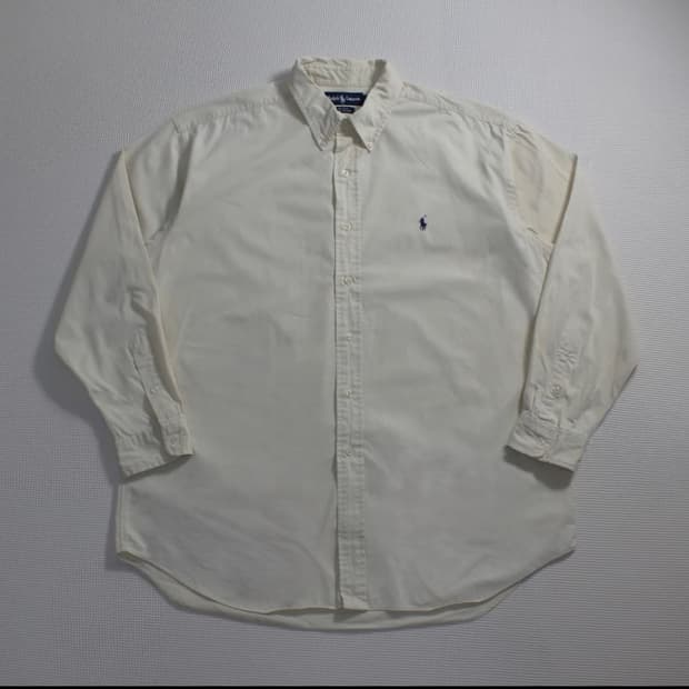 90's Polo 폴로 랄프로렌 블레이크 아이보리 코튼 셔츠 105(xl