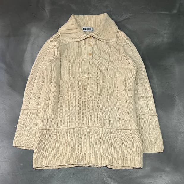  아이스버그 하프버튼 니트 y15538