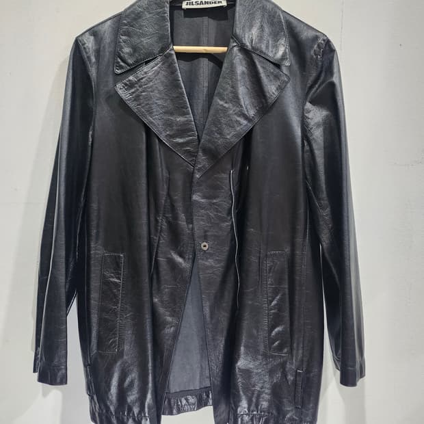 질샌더 블랙 레더 자켓 42 정품