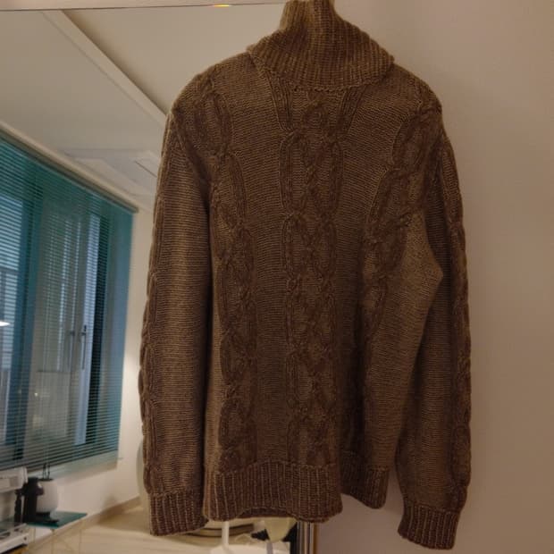 로로피아나 캐시미어 케이블 니트 브라운 54
