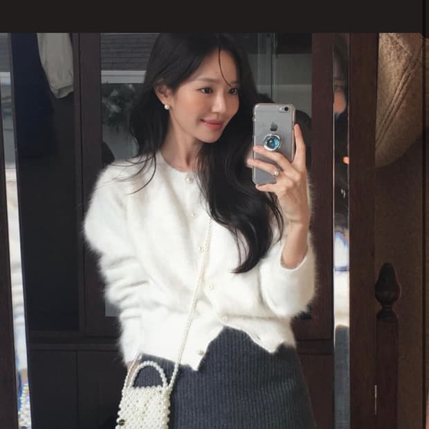 호와스 펄 밍크 가디건