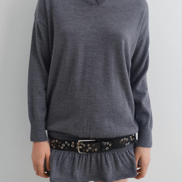 [M] 기마구아스 Fille 점퍼 니트 / 다크그레이