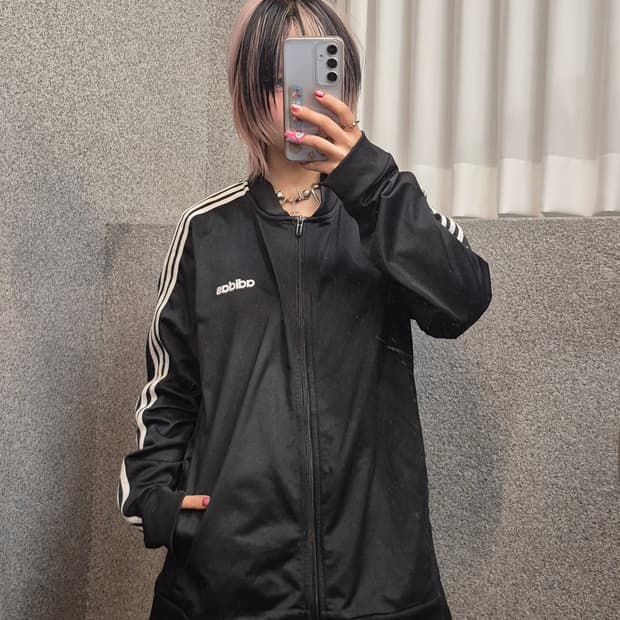 ADIDAS BLACK ZIPUP JERSEY 