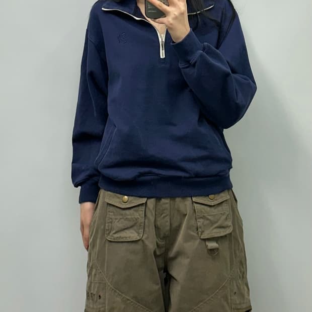 Kijun 기준 네이비 하프집업 맨투맨