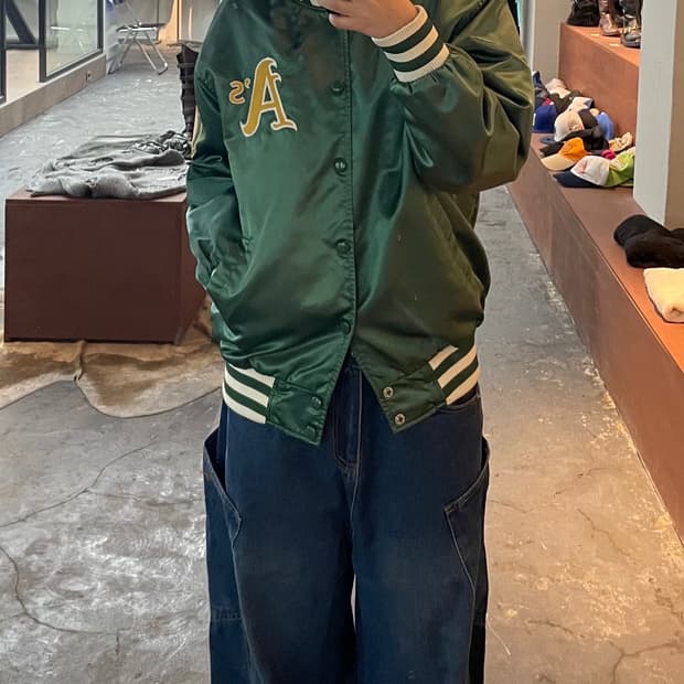 MLB 오클랜드 애슬레틱스 바시티 자켓 H640