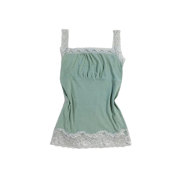 민트그레이 레이스 슬리브리스 