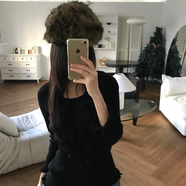 vintage frill black top