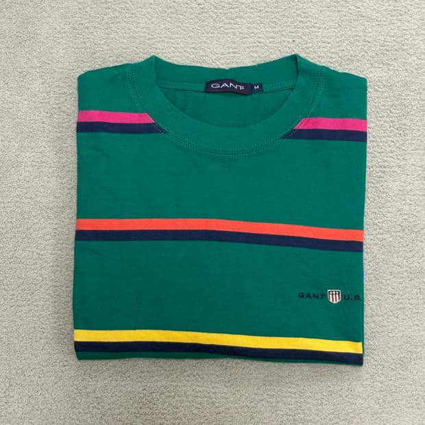 [S급] 🇺🇸GANT(간트) 스트라이프 반팔티 XL