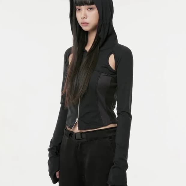 플레어업 고프 컷아웃 후디드 집업