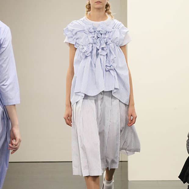 Irregular Pleats Stripe Skirt