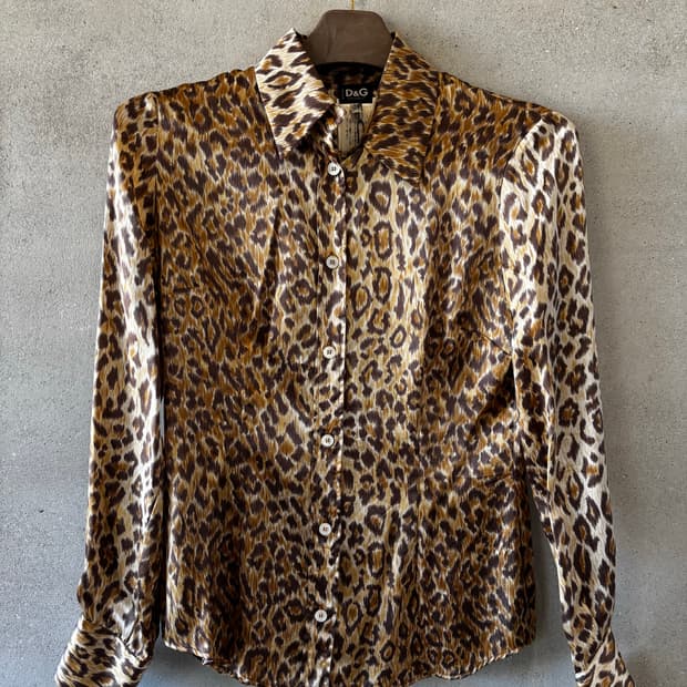 돌체앤가바나 레오파드 실크 셔츠