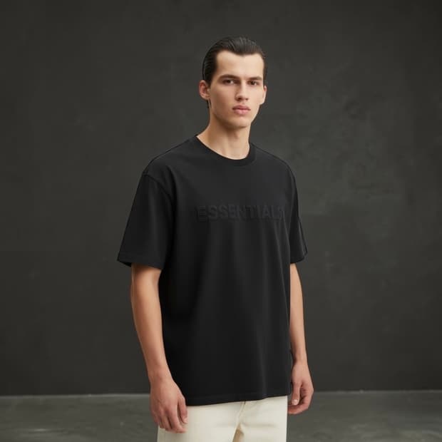 L/ 피어오브갓 에센셜 프론트 로고 반팔