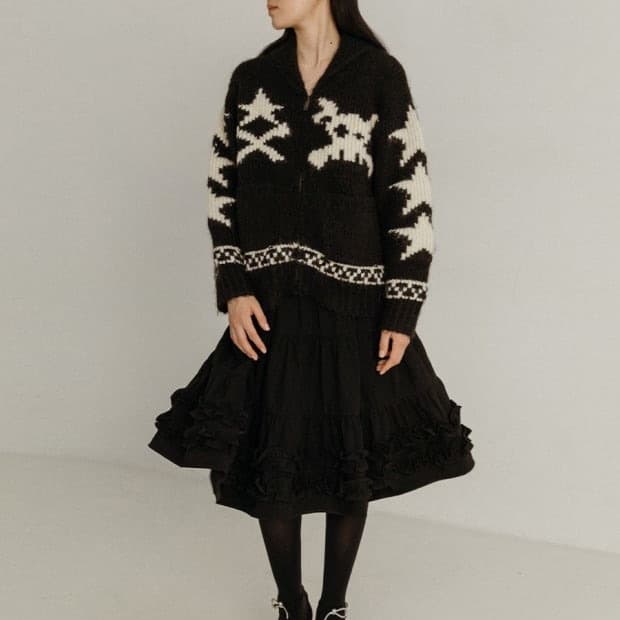 플리즈프로젝트 캉캉 프릴 스커트 블랙