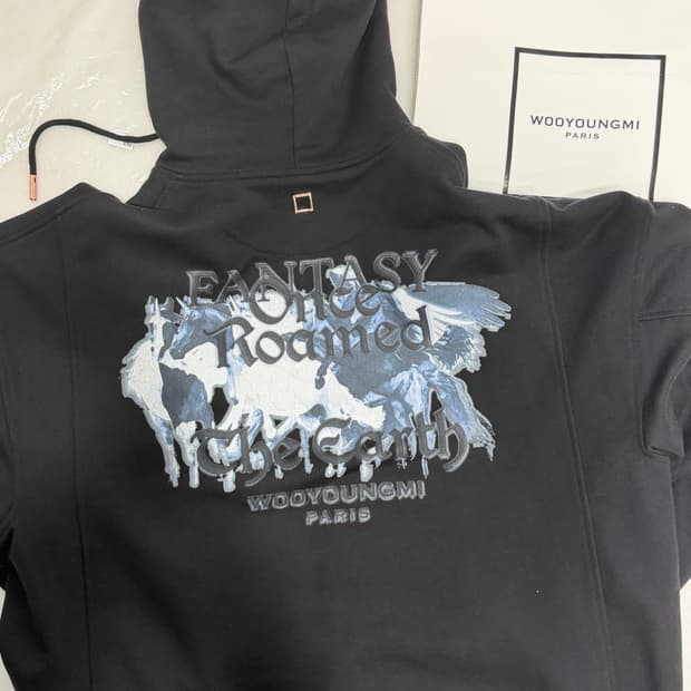 [새상품급] 우영미 백로고 프린팅 후드티 50