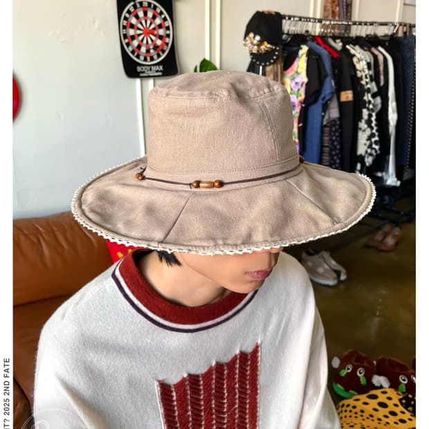JPN Vintage Native Linen Pedora Hat