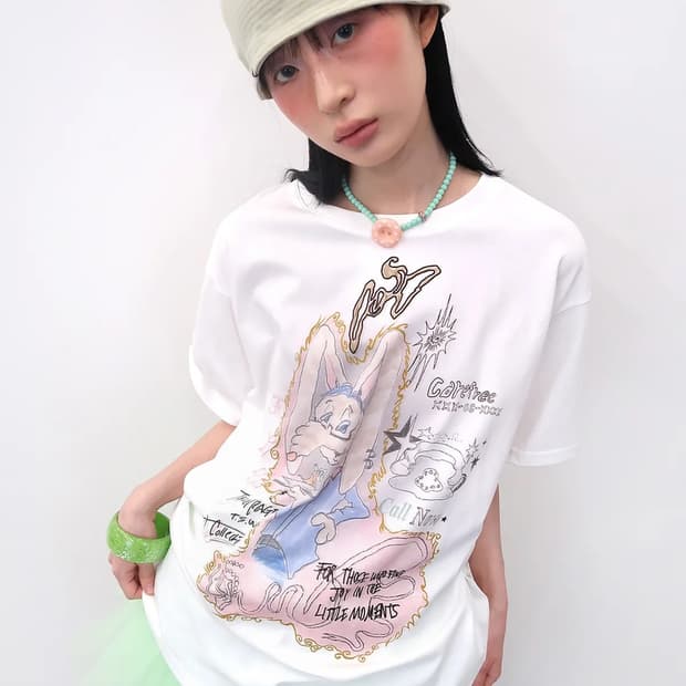 타입서비스 Rabbit Ruched Top 반팔 티셔츠