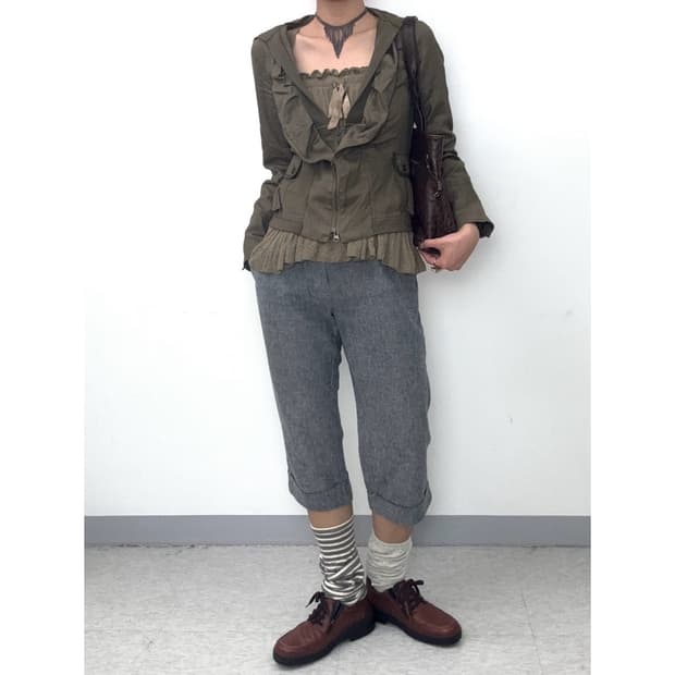 빈티지 GAP 그레이 카프리팬츠