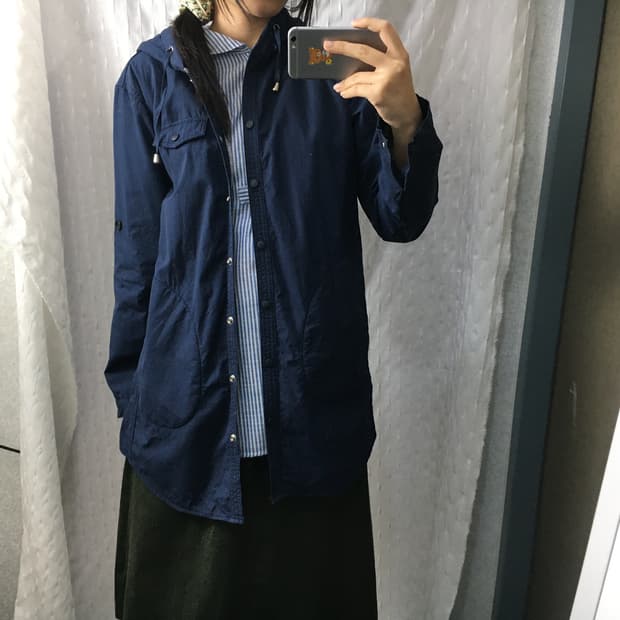 네이비 후드 자켓