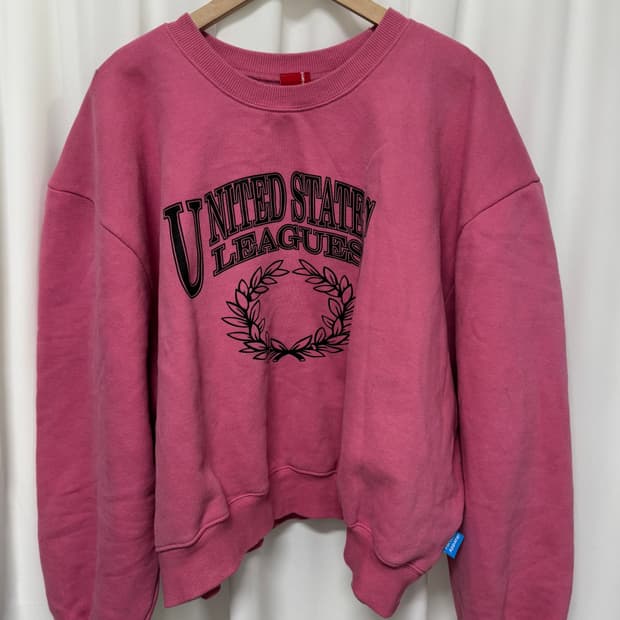 fortune apparel 핑크 기모 맨투맨