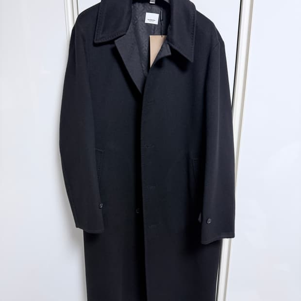 버버리 캐시미어100% 핸드메이드 싱글 코트/48(50)