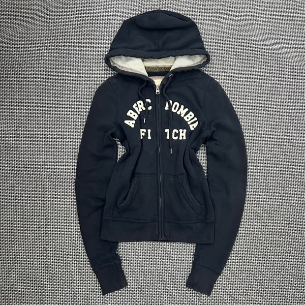 아베크롬비 네이비 딱붙 후드집업