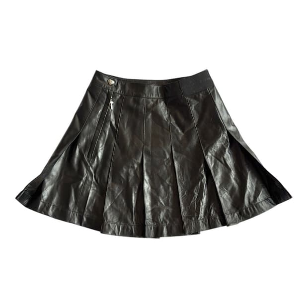(국내유일/에스파공식협찬) Noir Desir 링클 레더 스커트
