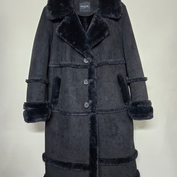 kenneth lady케네스레이디 블랙 롱무스탕 코트55