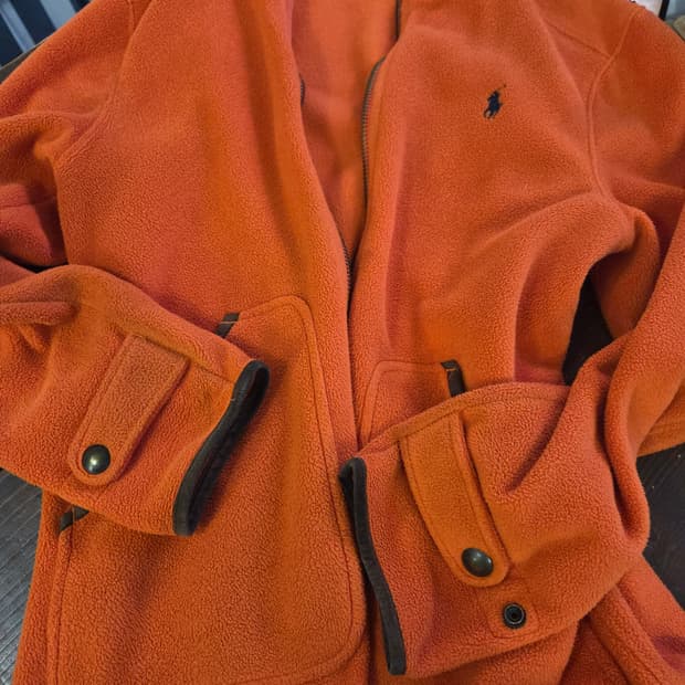 폴로 골프 랄프로렌 오렌지색 플리스 자켓