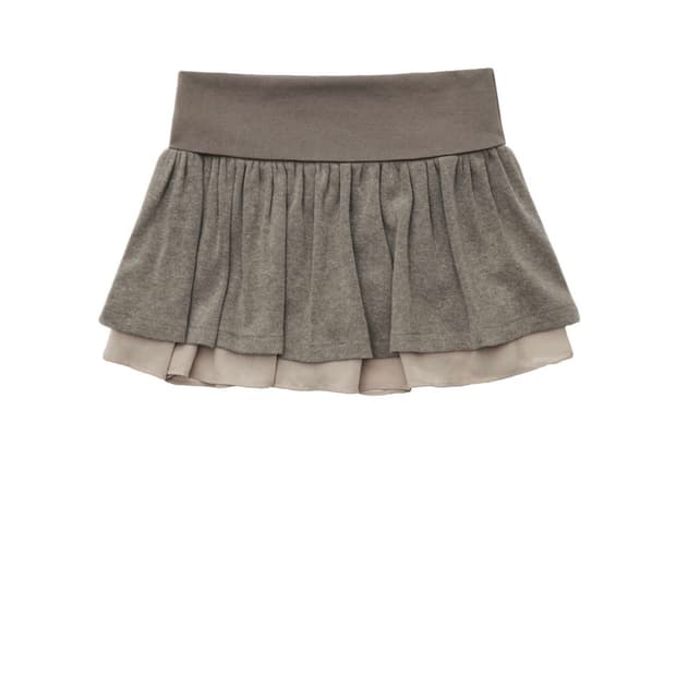 포니즈 시어링 스커트 모카