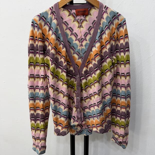 정품) 미쏘니 지그재그 패턴 여성 가디건 42