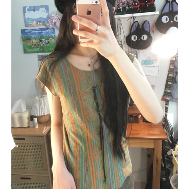 vintage ethnic sleeveless orange