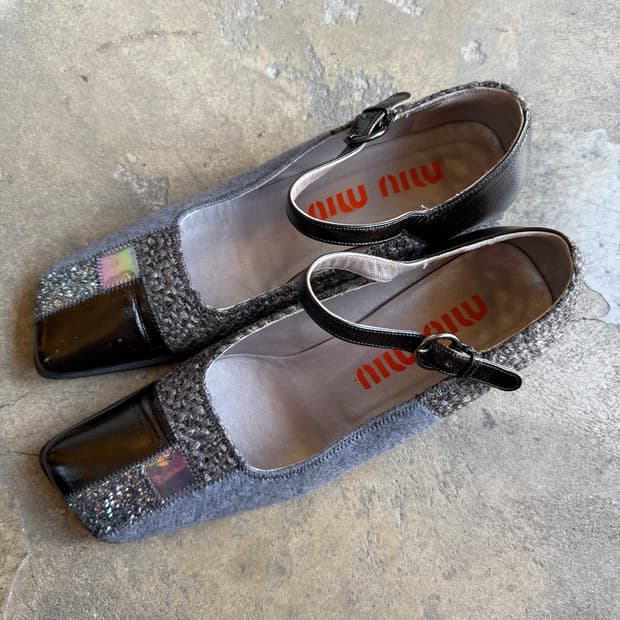 early 00s 미우 미우 그레이 스퀘어토 키튼힐