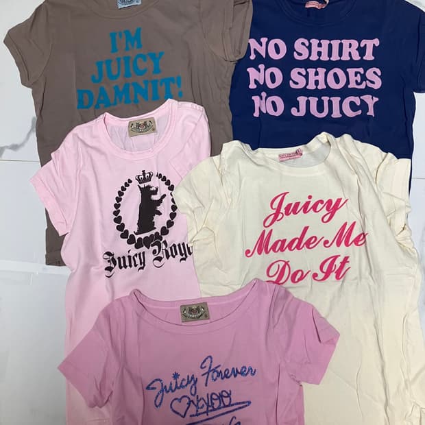 Y2K 쥬시꾸뛰르 반팔 로고 티 5가지